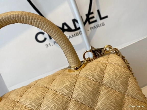 First Bag Ru CHANEL WITH HANDLE FLAP TOP BAG 0813